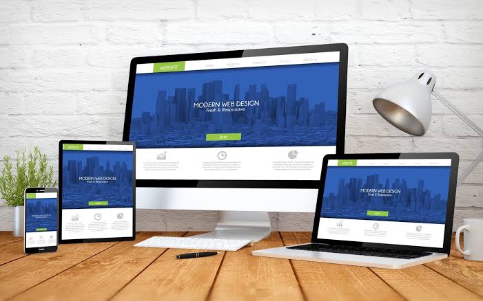 Responsive business website displayed across multiple devices